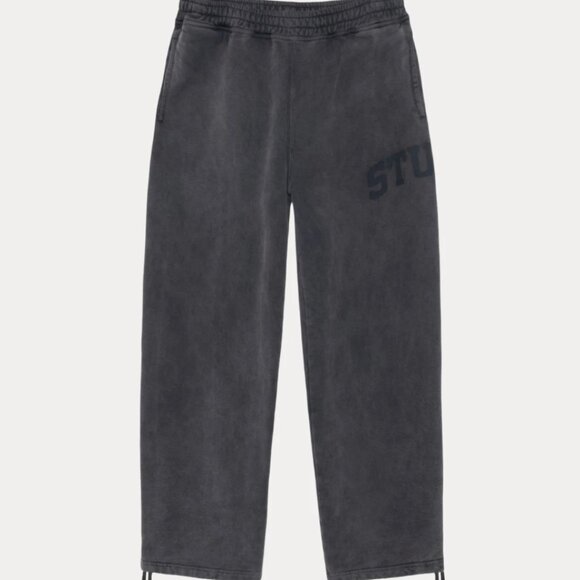 nwot stussy faded graphic fleece pant washed black size large l - Picture 1 of 1